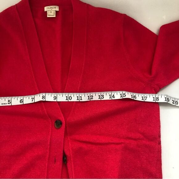 J Crew V Neck Cardigan Sweater Lightweight Wool Blend Hot Pink Size XS - Picture 8 of 9